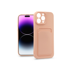 Haffner Apple iPhone 14 Pro Max szilikon hátlap kártyatartóval - Card Case - pink tok és táska
