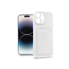 Haffner Apple iPhone 14 Pro szilikon hátlap kártyatartóval - Card Case - fehér tok és táska