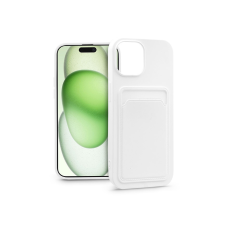 Haffner Apple iPhone 15 Plus Hátlap Tok Kártyatartóval - Fehér tok és táska