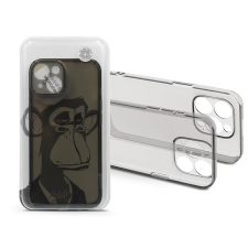 Haffner Apple iPhone 15 Plus szilikon hátlap - Gray Monkey - átlátszó tok és táska