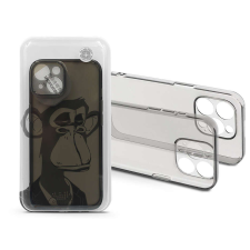 Haffner Apple iPhone 15 Plus szilikon hátlap - Gray Monkey - átlátszó tok és táska