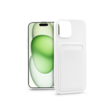 Haffner Apple iPhone 15 Plus szilikon hátlap kártyatartóval - Card Case - fehér (PT-6843) tok és táska