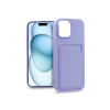 Haffner Apple iPhone 15 Plus szilikon hátlap kártyatartóval - Card Case - lila (PT-6845)