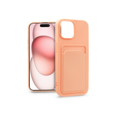 Haffner Apple iPhone 15 Plus szilikon hátlap kártyatartóval - Card Case - pink tok és táska