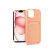 Haffner Apple iPhone 15 Plus szilikon hátlap kártyatartóval - Card Case - rózsaszín tok és táska