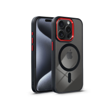 Haffner Apple iPhone 15 Pro Max szilikon hátlap - Edge Mag Cover - fekete/piros/átlátszó tok és táska
