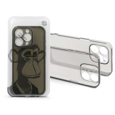 Haffner Apple iPhone 15 Pro Max szilikon hátlap - Gray Monkey - átlátszó tok és táska