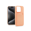 Haffner Apple iPhone 15 Pro Max szilikon hátlap kártyatartóval - Card Case - pink