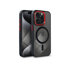 Haffner Apple iPhone 15 Pro szilikon hátlap - Edge Mag Cover - fekete/piros/átlátszó tok és táska