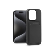 Haffner Apple iPhone 15 Pro szilikon hátlap kártyatartóval - Card Case - fekete (5903396217319) tok és táska