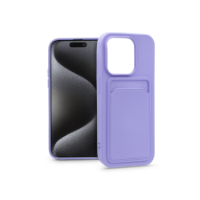 Haffner Apple iPhone 15 Pro szilikon hátlap kártyatartóval - Card Case - lila tok és táska