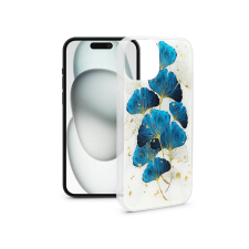 Haffner Apple iPhone 15 szilikon hátlap - Gold Glam - leaves tok és táska