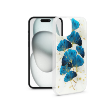 Haffner Apple iPhone 15 szilikon hátlap - Gold Glam - leaves (HF632708) tok és táska
