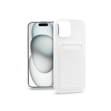 Haffner Apple iPhone 15 szilikon hátlap kártyatartóval - Card Case - fehér tok és táska