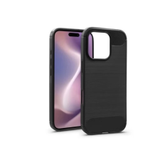 Haffner Carbon szilikon hátlap iPhone 16 Pro fekete tok és táska