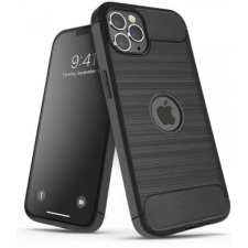 Haffner Carbon szilikon hátlap Logo kivágással iPhone 14 Pro Max fekete tok és táska
