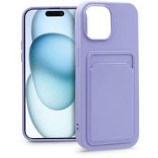 Haffner Card Case szilikon hátlap iPhone 15 Plus lila mobiltelefon kellék