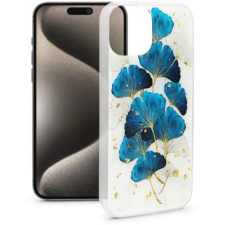 Haffner Gold Glam szilikon hátlap iPhone 15 Pro Max fehér-levél tok és táska