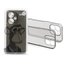 Haffner Gray Monkey szilikon hátlap Xiaomi Redmi Note 13 Pro Plus szürke átlátszó tok és táska