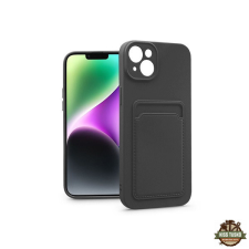 Haffner PT-6735 iPhone 14 Plus fekete szilikon hátlap kártyatartóval tok és táska