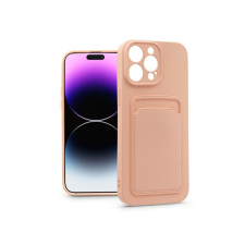 Haffner pt-6742 iphone 14 pro max pink szilikon hátlap kártyatartóval tok és táska