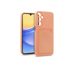 Haffner Samsung A155 Galaxy A15 4G/Galaxy A15 5G szilikon hátlap kártyatartóval - Card Case - rózsaszín tok és táska