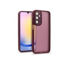 Haffner Samsung Galaxy A25 5G hátlap kameravédő peremmel, lencsevédő üveggel - Variete -bíbor tok és táska
