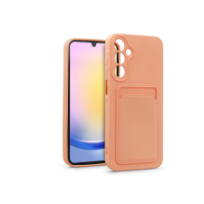 Haffner Samsung Galaxy A25 5G szilikon hátlap kártyatartóval - Card Case - rózsaszín tok és táska