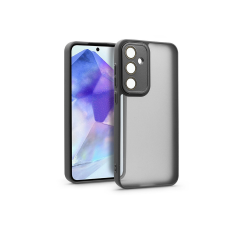 Haffner Samsung SM-A556 Galaxy A55 hátlap kameravédő peremmel, lencsevédő üveggel - Variete - fekete tok és táska