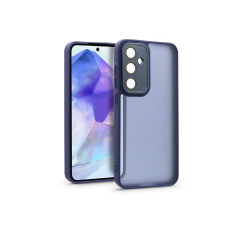 Haffner Samsung SM-A556 Galaxy A55 hátlap kameravédő peremmel, lencsevédő üveggel - Variete - sötétkék tok és táska