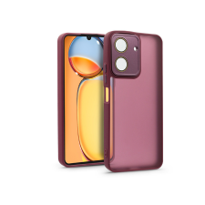 Haffner Xiaomi Redmi 13C hátlap kameravédő peremmel, lencsevédő üveggel - Variete - bíbor tok és táska