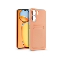 Haffner Xiaomi Redmi 13C szilikon hátlap kártyatartóval - Card Case - rózsaszín tok és táska