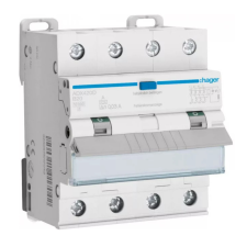 Hager ADX420D Áramvédős kismegszakító 3P+N, B-20A, 30mA, 10kA, A villanyszerelés