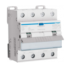 Hager ADX490D Áramvédős kismegszakító 3P+N, C-40A, 30mA, 10kA, A villanyszerelés