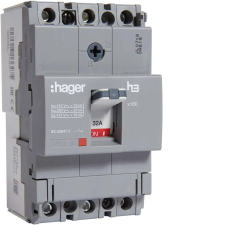 Hager HDA032L Kompakt megszakító x160, 3P, 32A, 18kA, fix TM kioldóval villanyszerelés