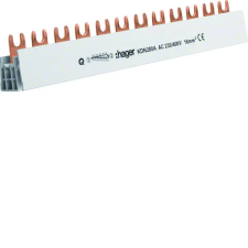 Hager KDN280A Fázissín 6db 2P készülék részére, 16mm2, 80A, 12M, 210mm villanyszerelés
