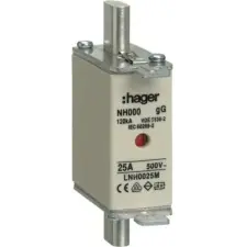 Hager LNH0025M NH 00C KTF/gG 25A 500V késes biztosító villanyszerelés