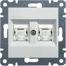 Hager Lumina WL2180 Informatikai csatlakozóaljzat 2xRJ45, Cat6 FTP fehér burkolattal, keret nélkül villanyszerelés