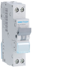 Hager MLN502A Kismegszakító 1P+N, C-2A, 6kA, 1M villanyszerelés