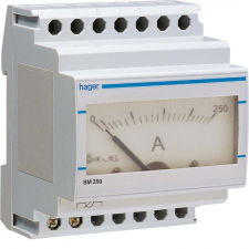 Hager SM250 Analóg ampermérő, 1 fázisú, áramváltós mérés, 250A-ig, moduláris villanyszerelés