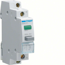 Hager SVN411 Nyomógomb, 1Z, 16A, 230V AC, zöld LED-del, moduláris, 1M villanyszerelés