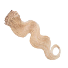 HairExtensionShop Csatos Hullámos Emberi Póthaj Aranyszőke Színben 40cm Body Wave (Szín #16) póthaj