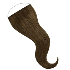 HairExtensionShop Damilos Flip-In Emberi Póthaj Középbarna Színben 60cm (Szín #6) póthaj