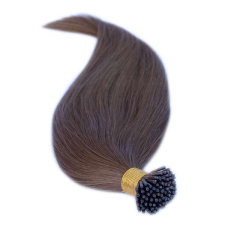 HairExtensionShop Keratinos I-TIP Emberi Póthaj Mikró Gyűrűzéshez Aranybarna 50cm (Szín #10) póthaj