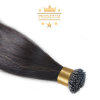 HairExtensionShop Prémium I-TIP Póthaj Natúrfekete Mikrogyűrűs Hajhosszabbításhoz 60cm (Szín #1b)