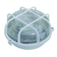  Hajólámpa E27 100W, kerek IP44, fehér rácsos műanyag 321187 kültéri világítás