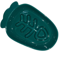  Hal alakú kerámia evéslassító macskatál, 15x10x2,5 cm, smaragzöld macskatál