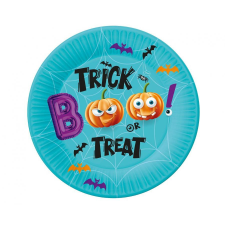 Halloween Boo papírtányér 6 db-os 18 cm party kellék