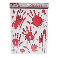  Halloween dekor - Véres kezek ablakmatrica party kellék