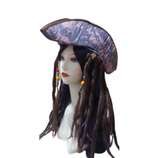 Halloween Farsangi Jack Sparrow kalap Kalóz Sapka, hajjal. jelmez